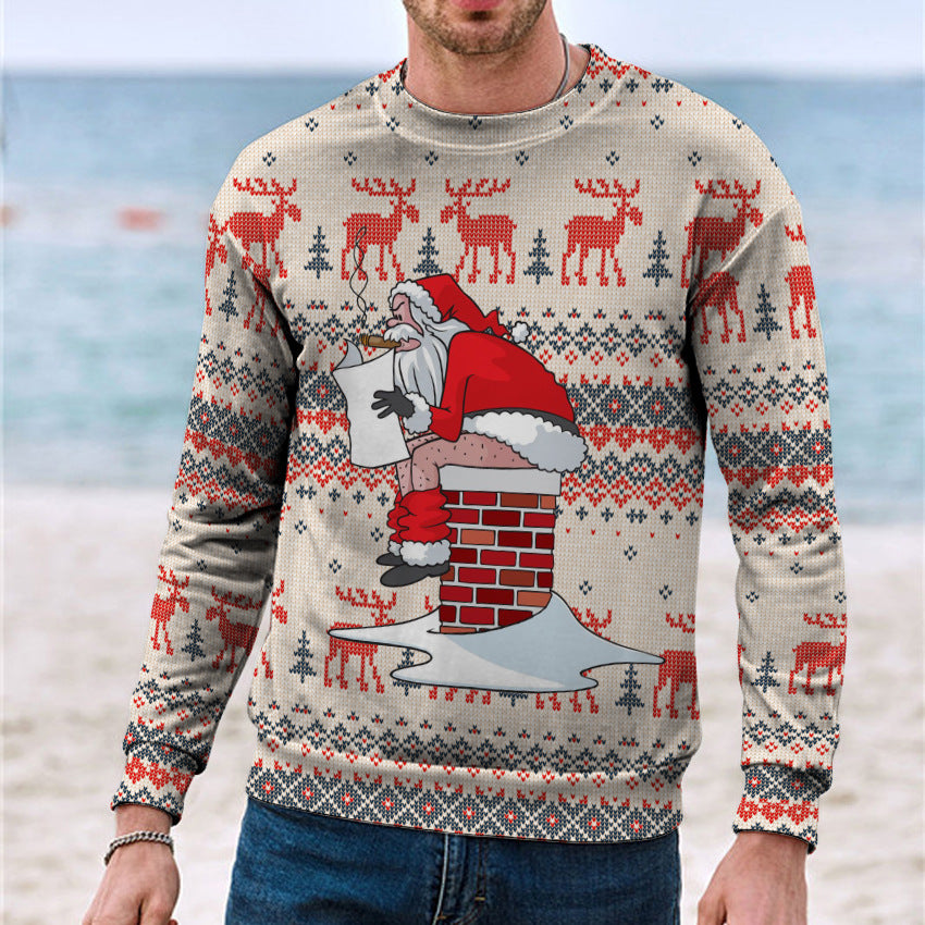 Wholesale Christmas Printed Long Sleeve Sweatshirt Crew Neck Sweatshirt